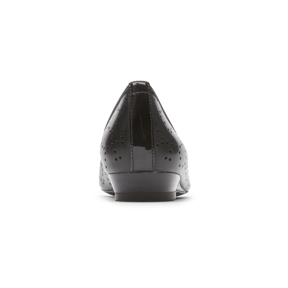 Rockport Flats Sko Dame Svart - Total Motion Shea Perforated Bow - ANPW52468